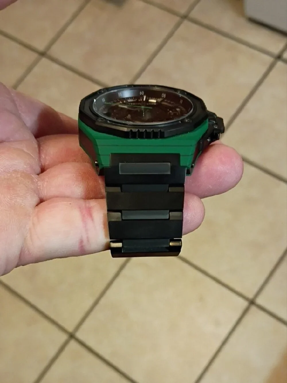 Technomarine Carbon Nautic Green Carbon Fiber Black Bezel In Band 45 Mm